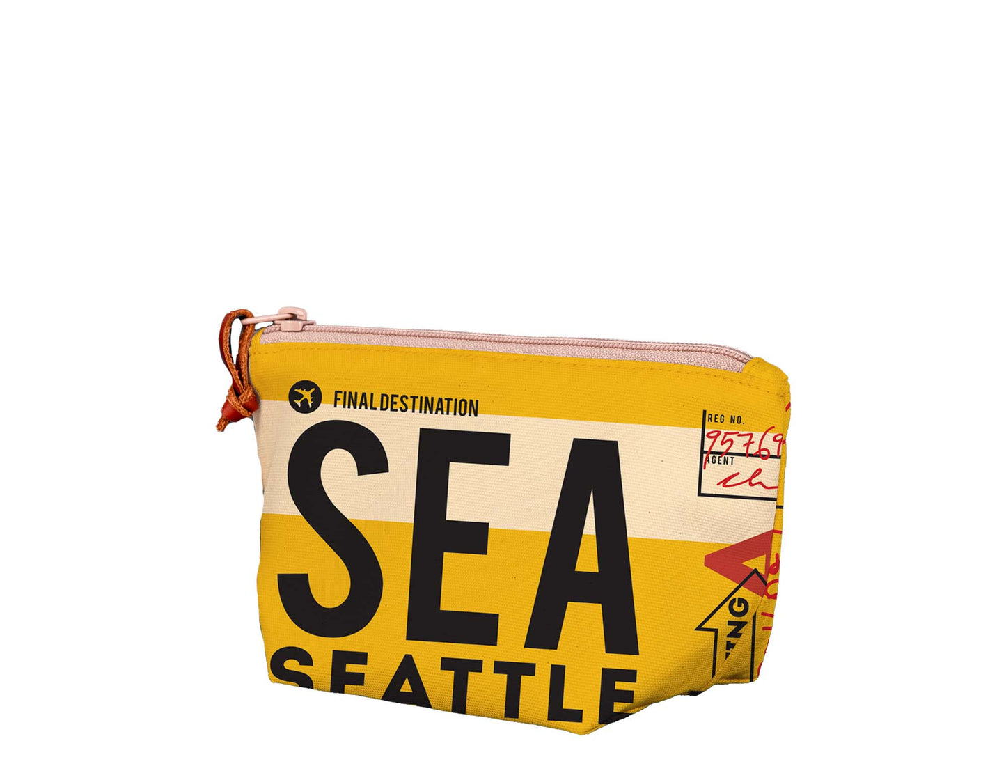 Yellow Seattle Luggage Tag Medium Pouch
