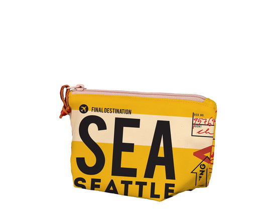 Yellow Seattle Luggage Tag Medium Pouch