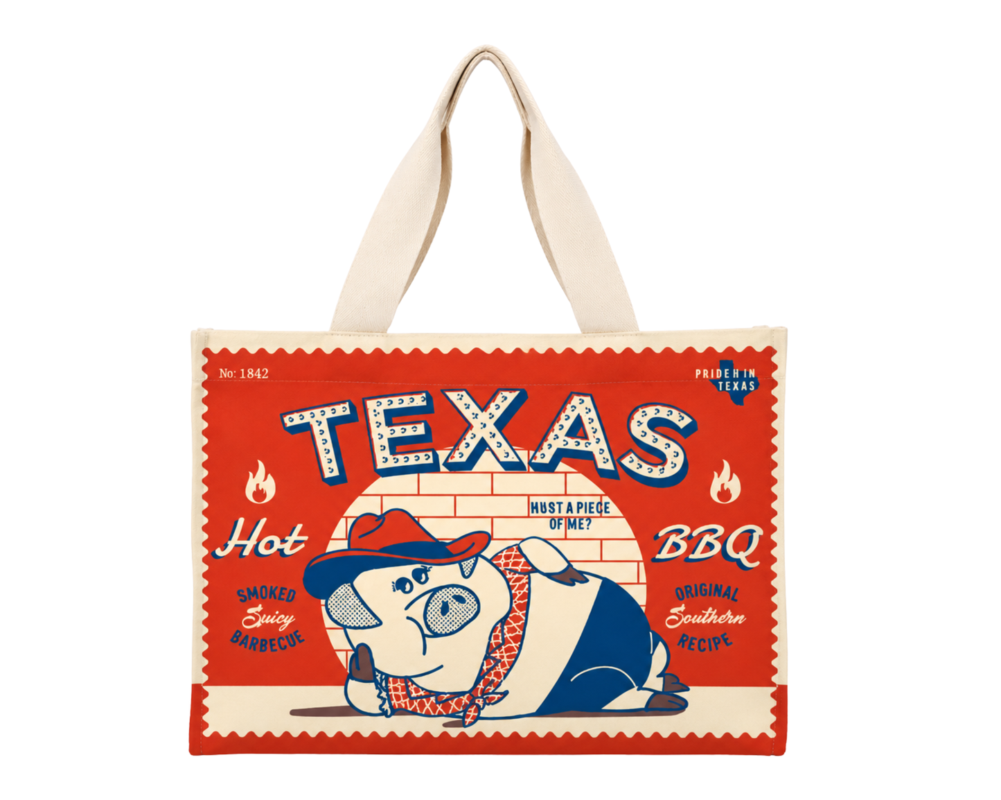 Texas Hot Piggie Barbeque Travel Tote