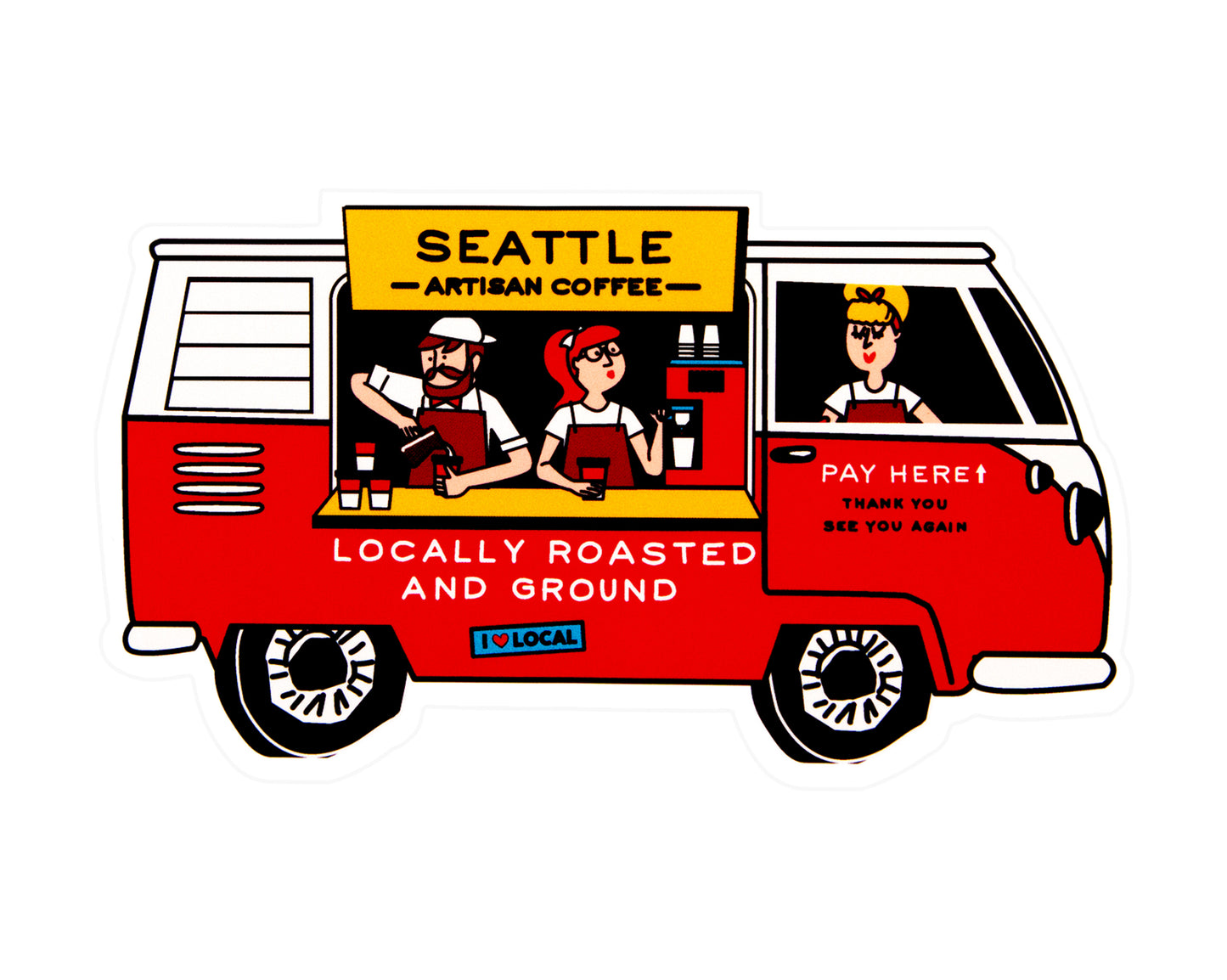 Seattle Coffee Truck Sticker