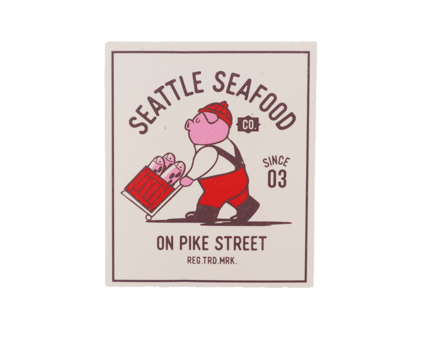 Seattle Piggy Seafood Worker Sticker