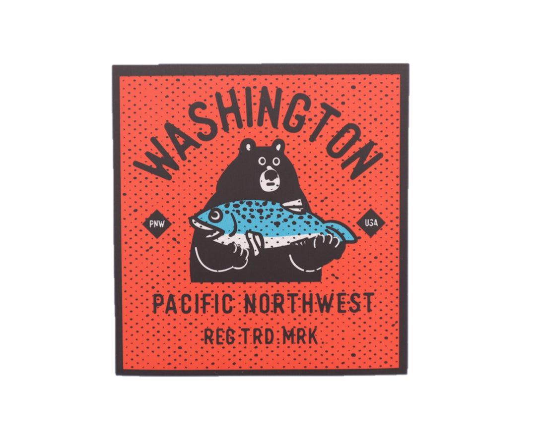 PNW Salmon Eater Stamp Sticker – Chalo & Co.