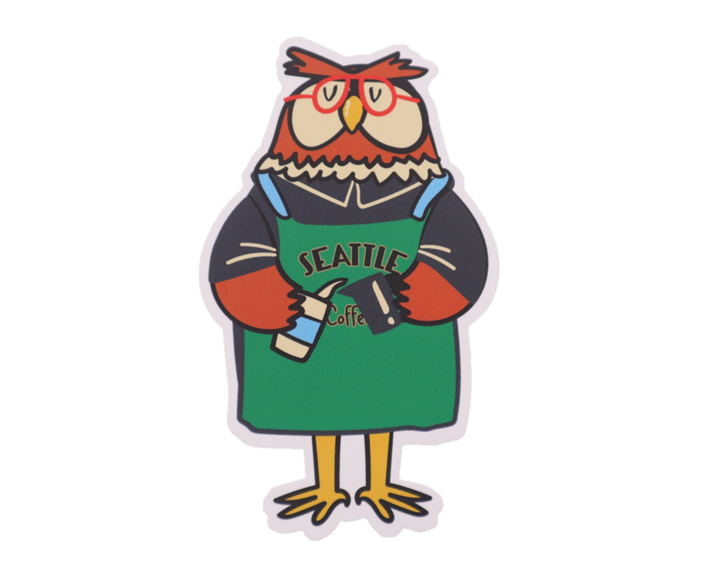Seattle Owl Barista Sticker