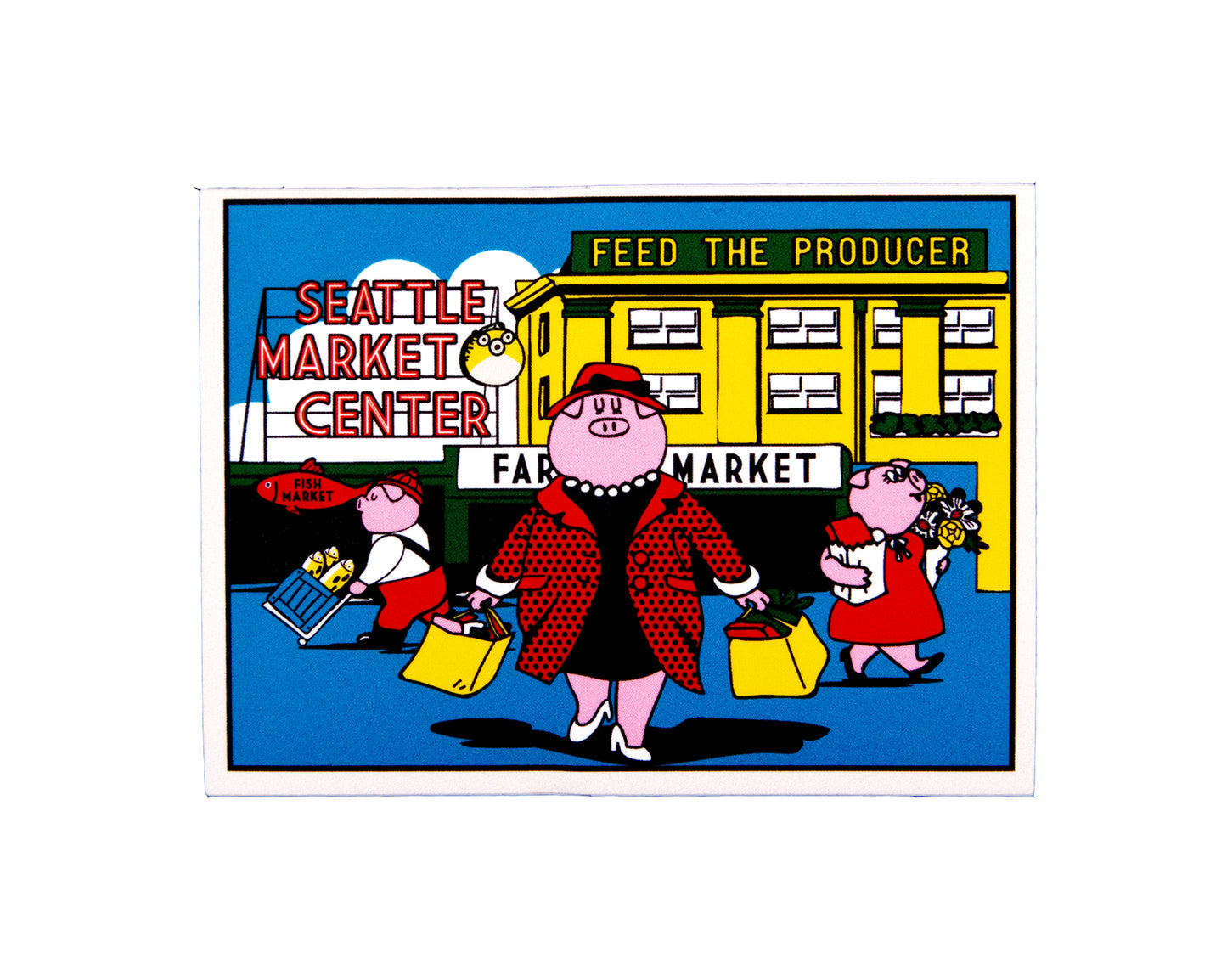 Seattle Piggy Shopper Sticker