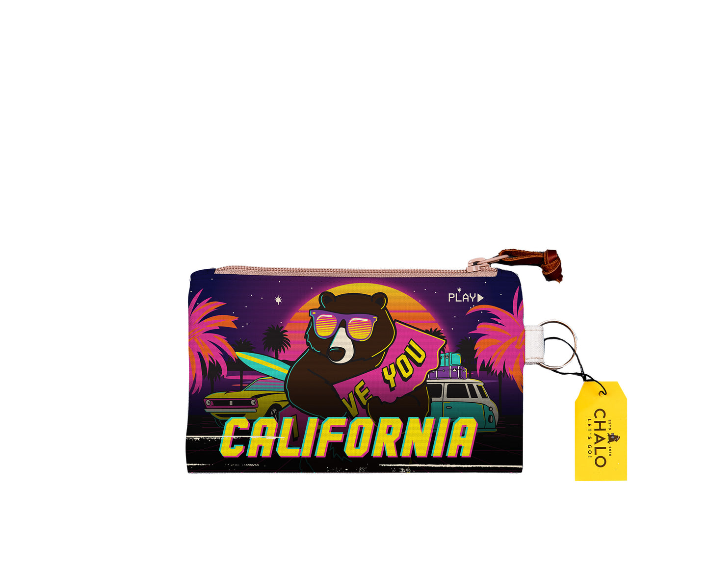 SF Cali Synthwave Bear Small Pouch