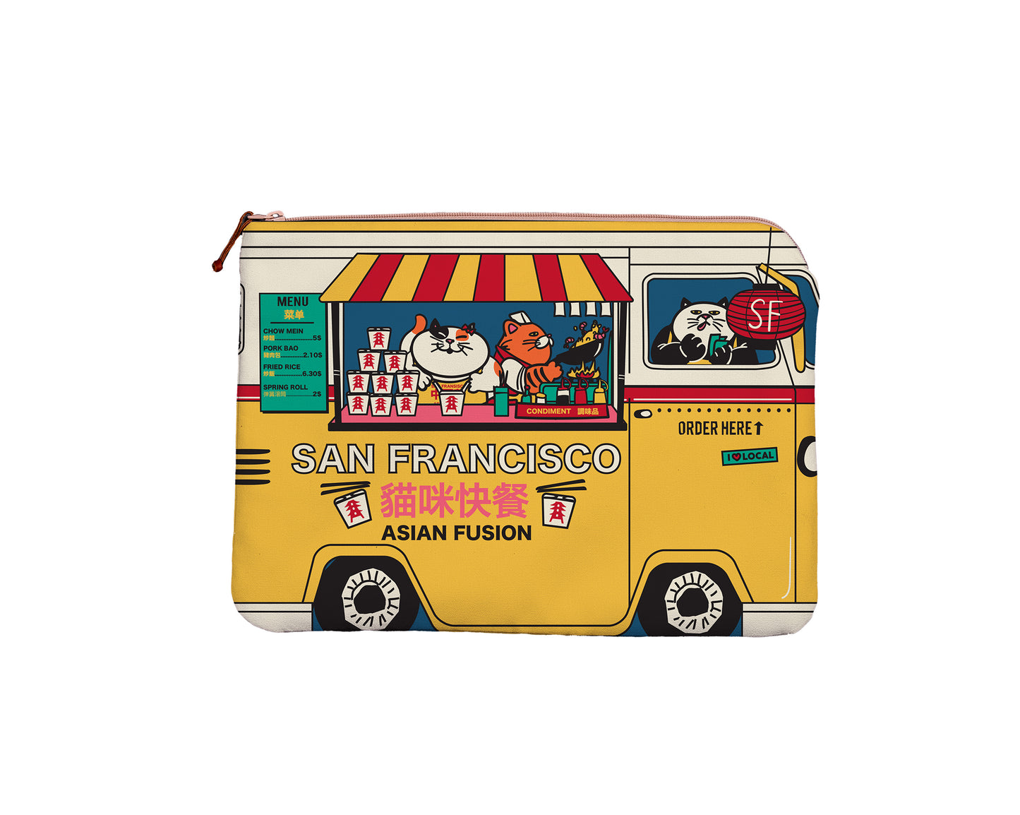 SF Cat Foodtruck 13" Laptop Case