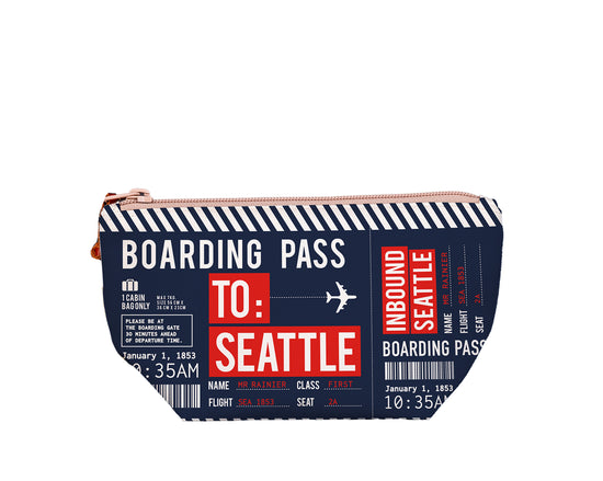 Seattle Boarding Pass Medium Pouch