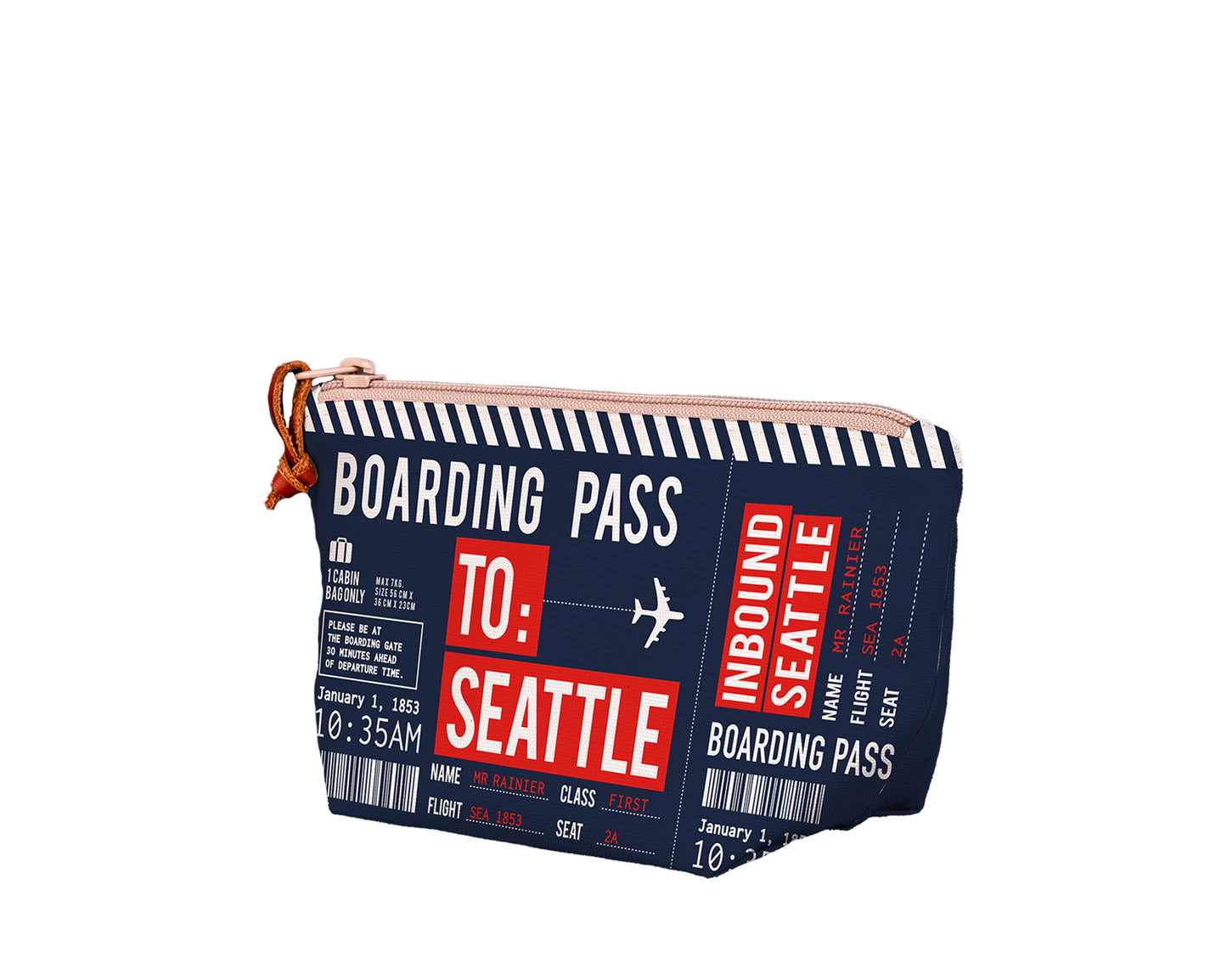Seattle Boarding Pass Medium Pouch