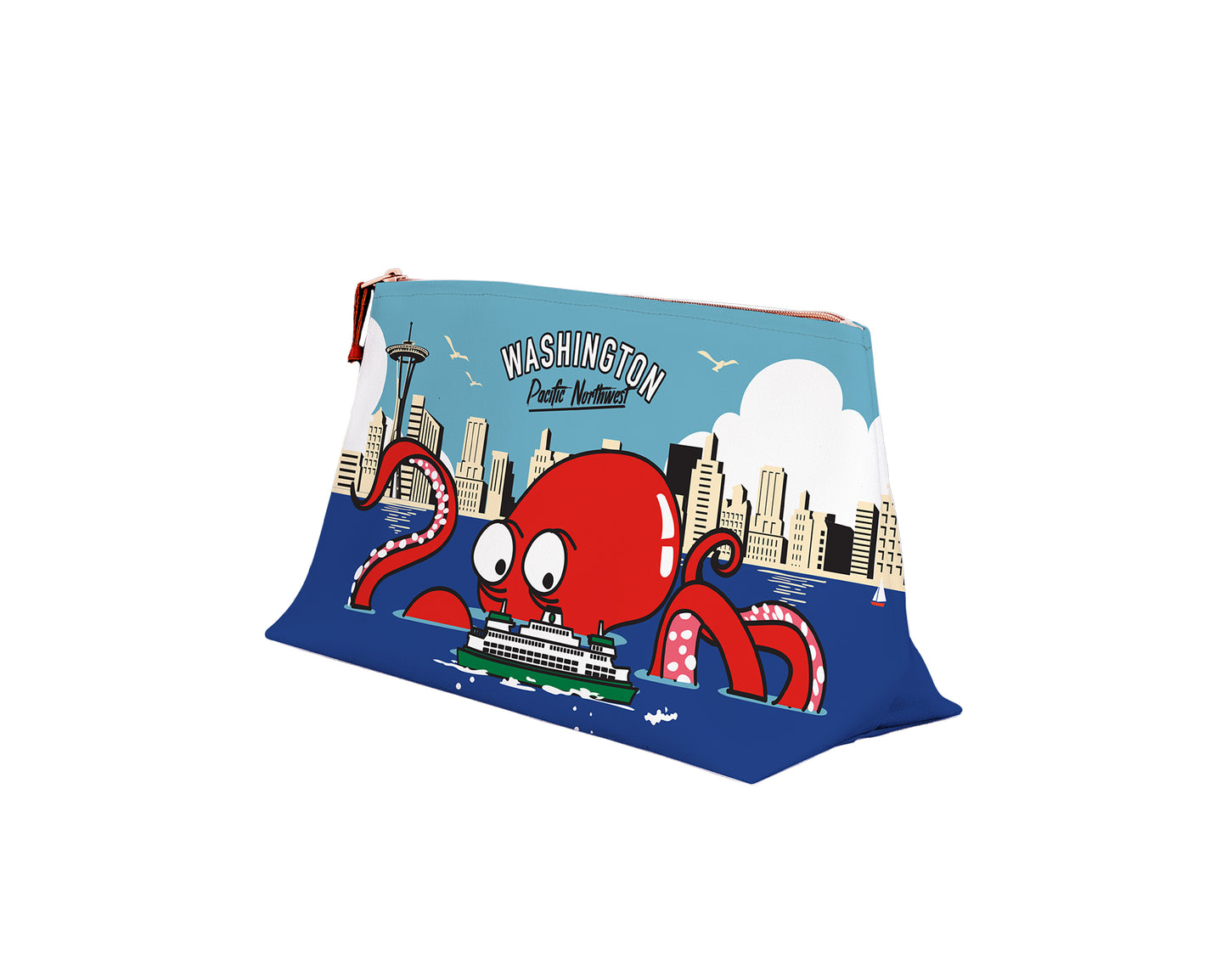 Seattle Octopus Skyline Large Pouch