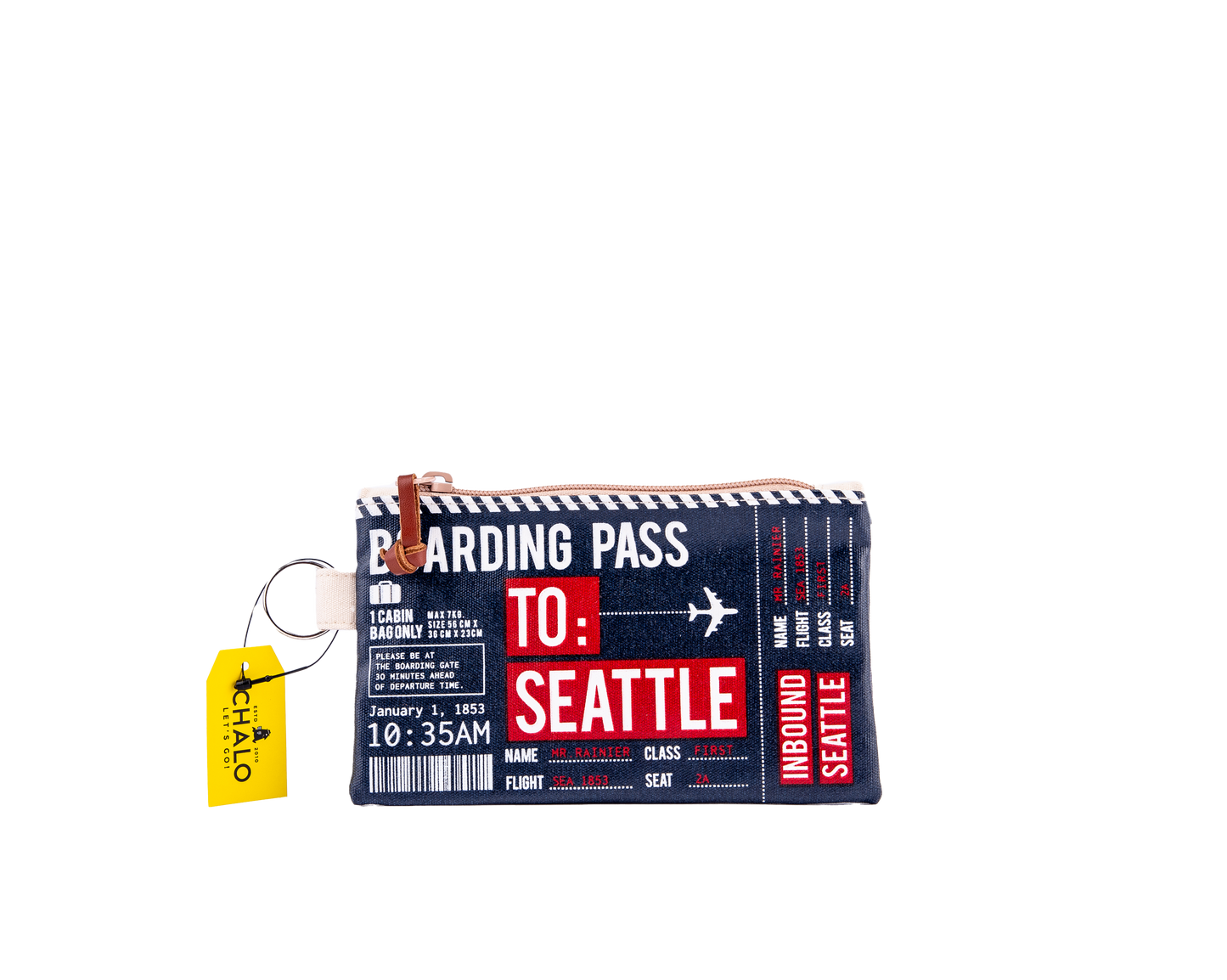 Seattle Boarding Pass Small Pouch