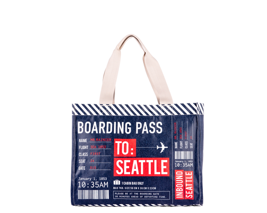 Seattle Boarding Pass Travel Tote Bag