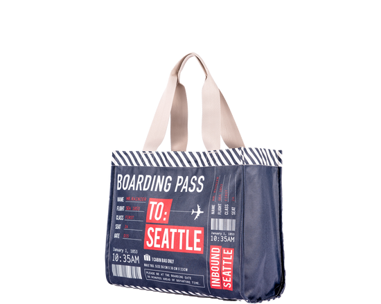 Seattle Boarding Pass Travel Tote Bag