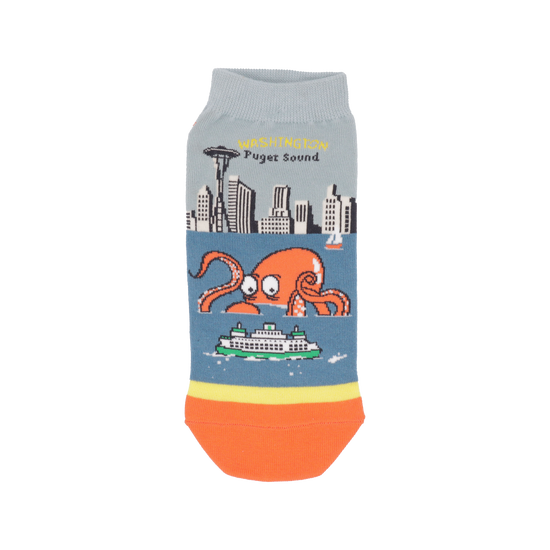 Seattle Octopus Skyline Ankle Socks