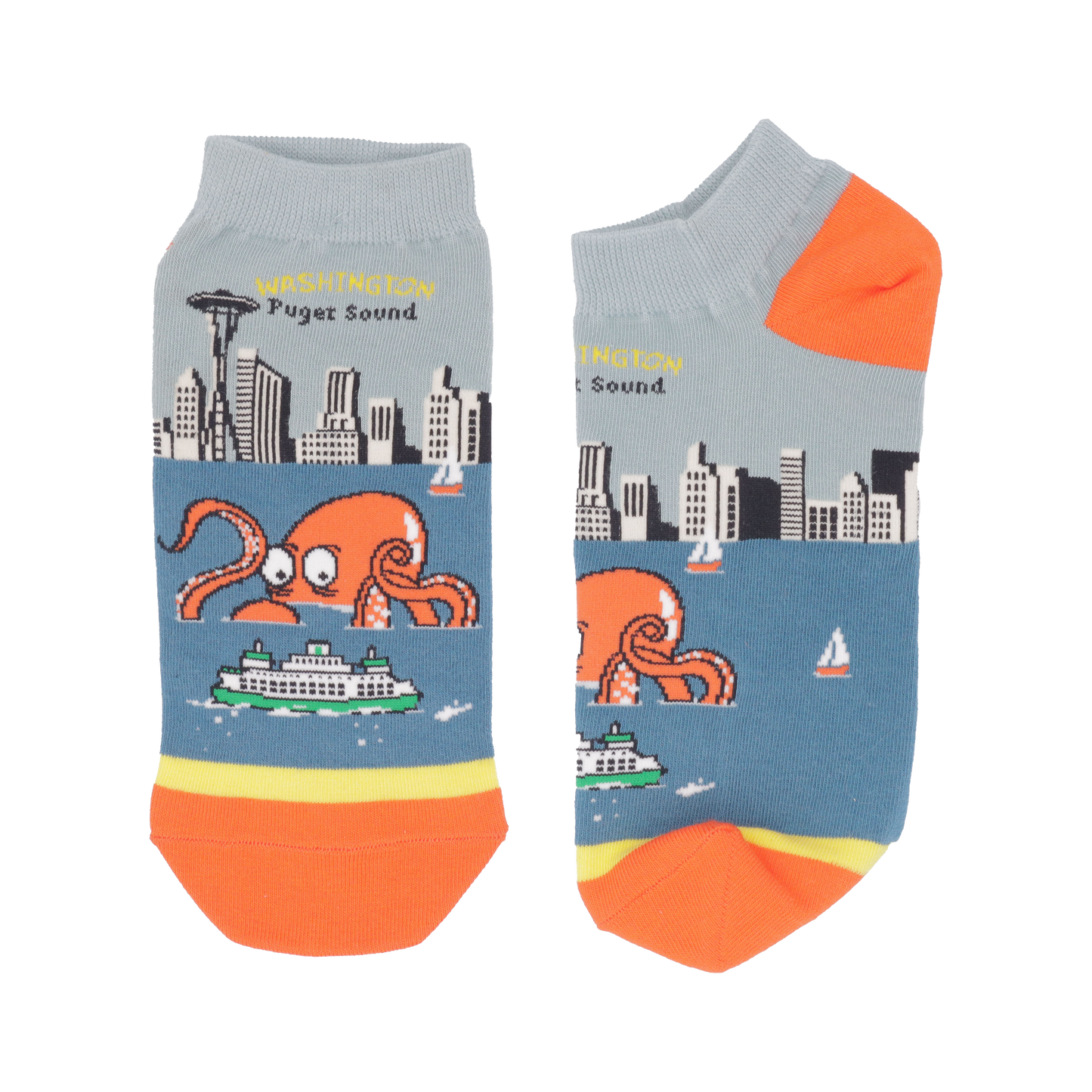 Seattle Octopus Skyline Ankle Socks