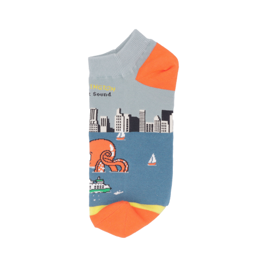 Seattle Octopus Skyline Ankle Socks