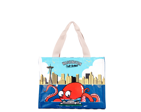 Seattle Octopus Skyline Travel Tote Bag