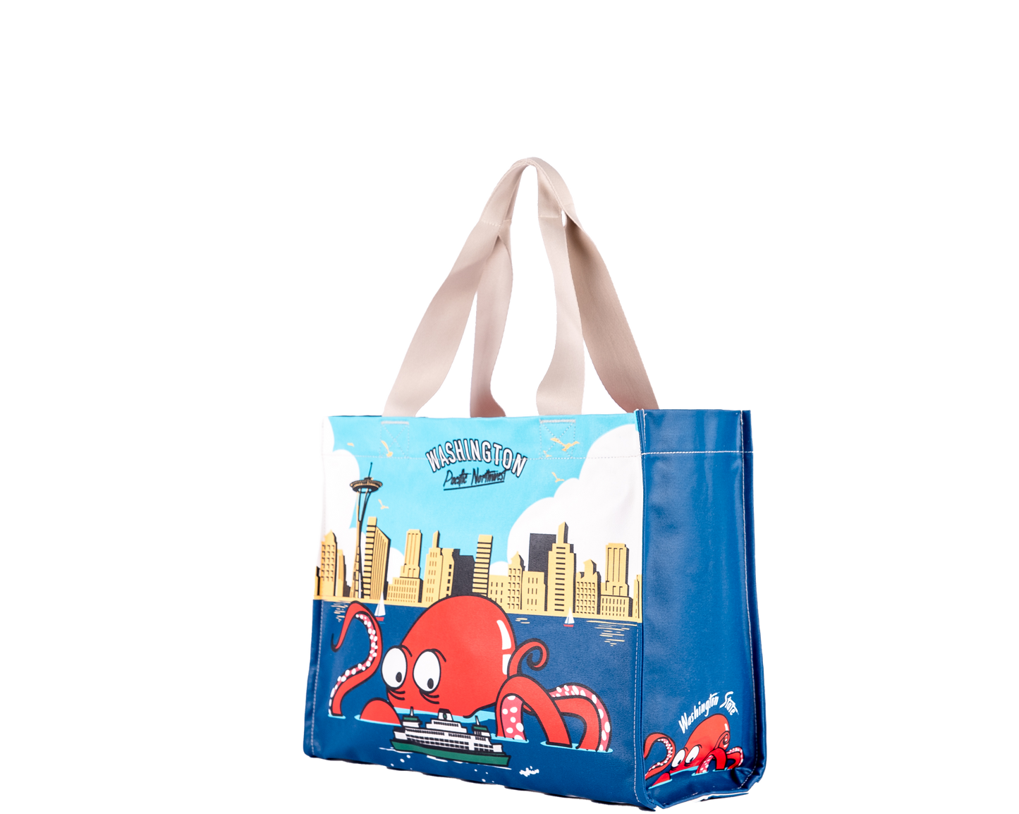 Seattle Octopus Skyline Travel Tote Bag