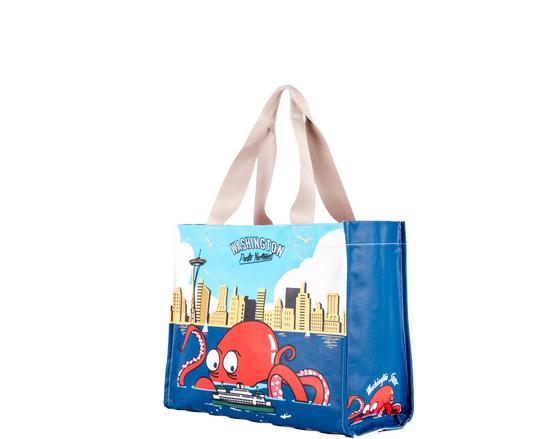 Seattle Octopus Skyline Travel Tote Bag