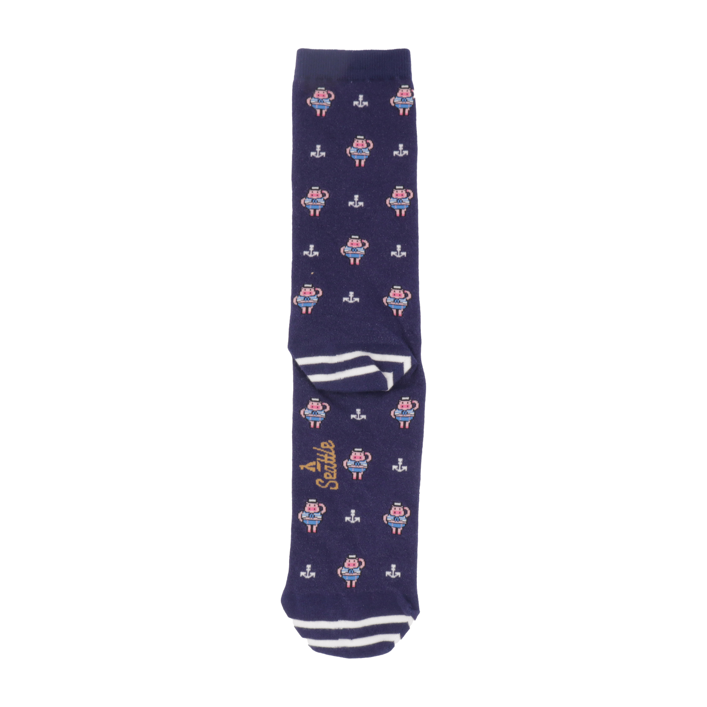 Seattle Piggies Sailor Print Crew Socks