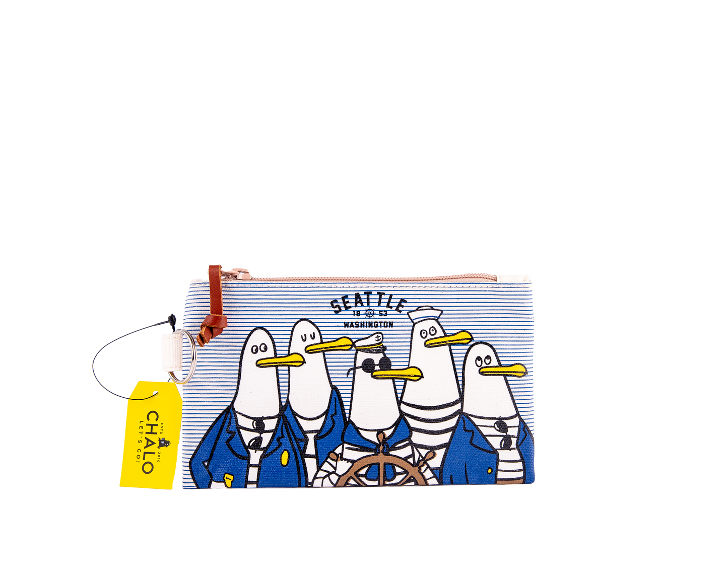 Seattle Yachtsmen Small Pouch (Nautical Stripes Blue/Red)