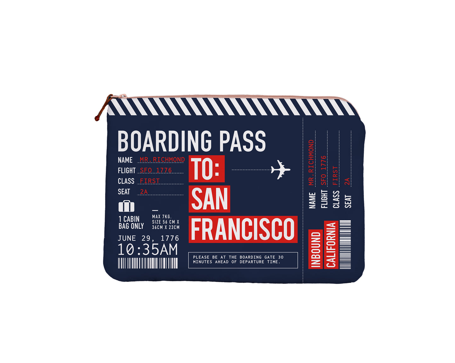 SF Boarding Pass 13" Laptop Case