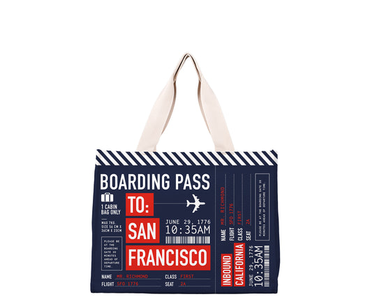SF Boarding Pass Travel Tote Bag
