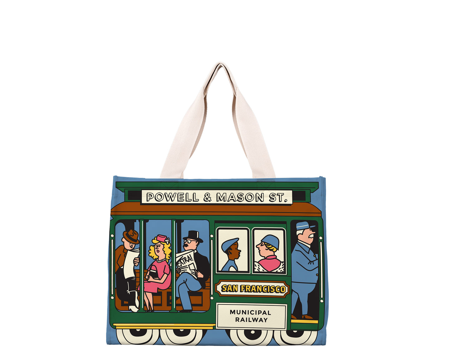 SF Street Car Travel Tote Bag