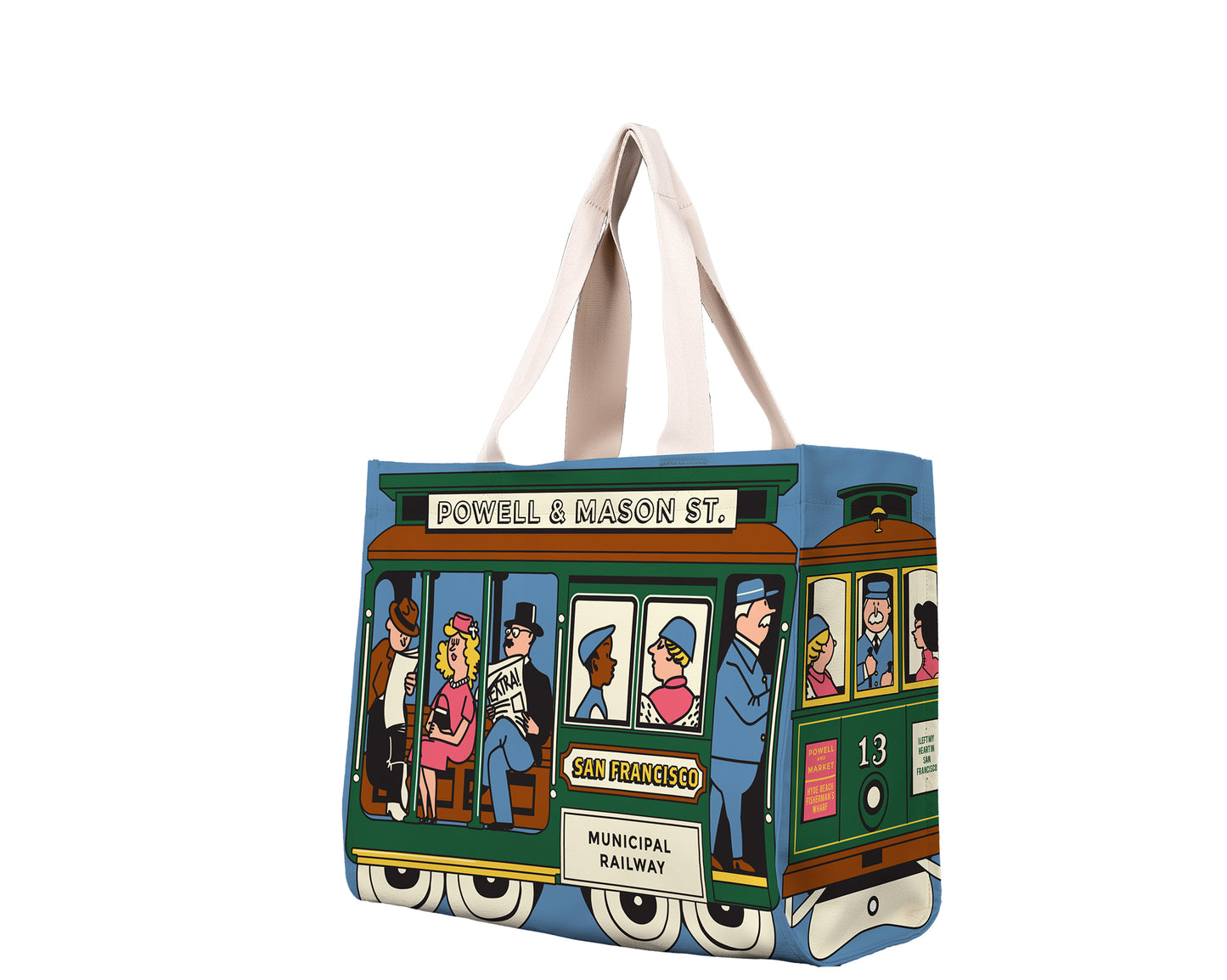 SF Street Car Travel Tote Bag