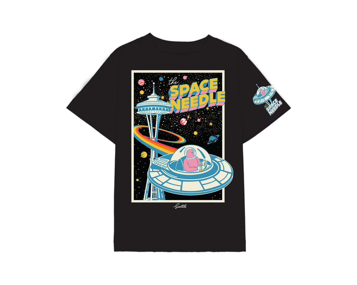 Seattle Spaced Out Needle T-Shirt Black